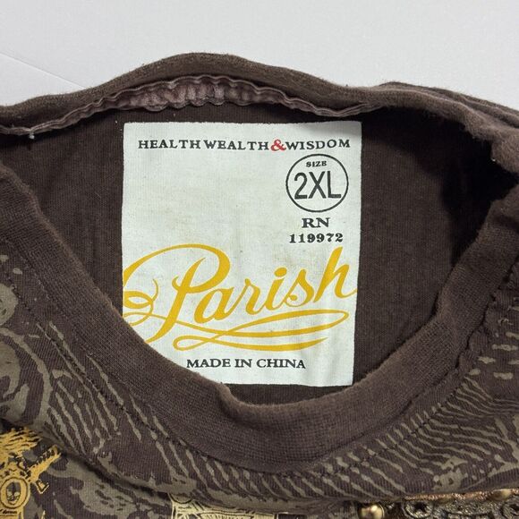 Woman's Liberty Parish Brown Gothic Punk T-Shirt Gaudy Designed Clothing HW&W - Picture 3 of 3